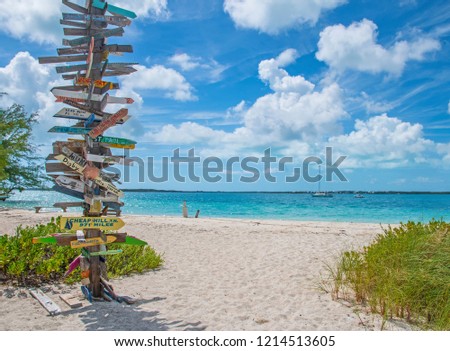 Stocking Island beach in Exuma, Bahamas.