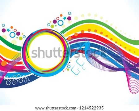 abstract artistic rainbow line wave vector illustration