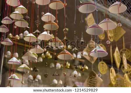 Lanterns, fine arts and handicraft in Hoi An old town, Vietnam. This region is the world's cultural heritage, held UNESCO. It is preserved and maintained. Picture use for advertising, design, travel
