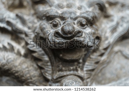 Chinese style stone carved dragon in Asian temple
