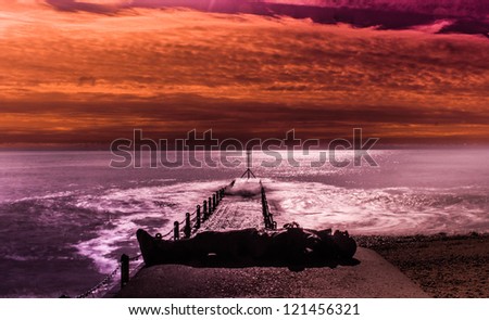 Sleeping Man by the Purple Sea