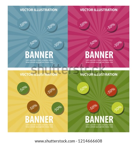 Set of modern art abstract banner. Vector square frame for text with blue paintbrush lines.