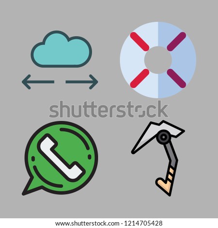 support icon set. vector set about cloud computing, help, climbing and phone call icons set.