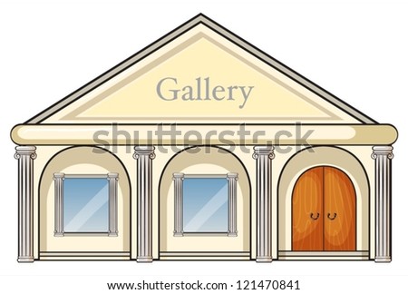 illustration of a gallery on a white background