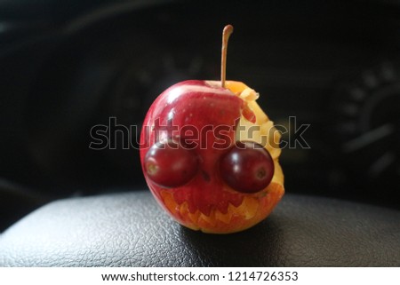 Halloween Apple Head Jack in Car.
.