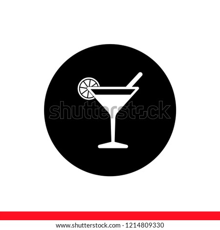 Cocktail vector icon, martini symbol. Simple, flat design for web or mobile app