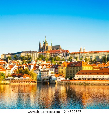 Prague castle and old town photo