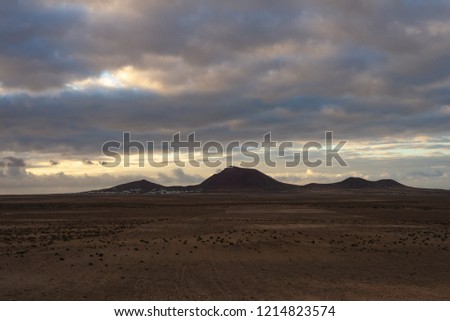 very textured sunset sky over the desert