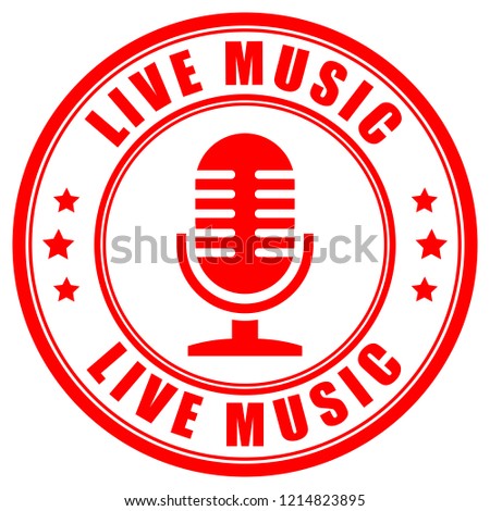 Live music vector sign on white background