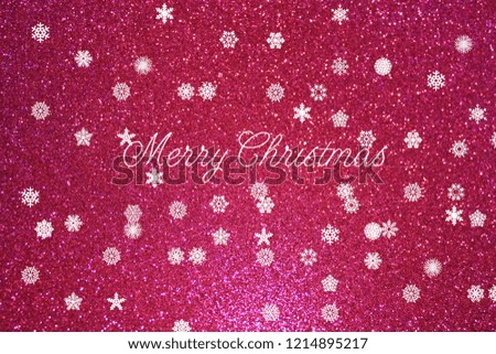 Pink, glittery merry christmas background, postcard