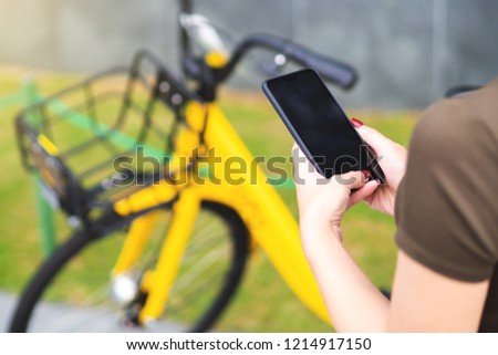 Sharing bicycle system in city, by Scan QR code and ride