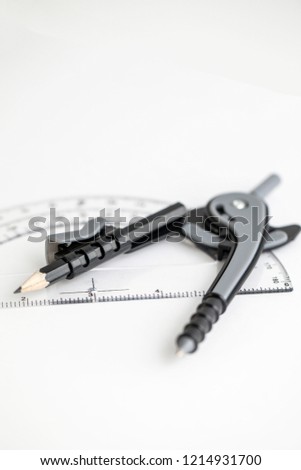 Compass and protractor for math and engineers or architects