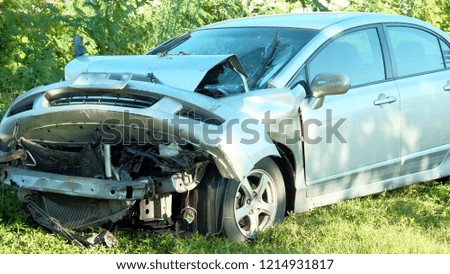 Car after crash by accident.