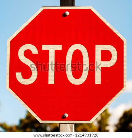Stop! - Australian signs found along the road on road trips - inspiration for adventure, travel memories and brochures of signs in Australia for tourists.