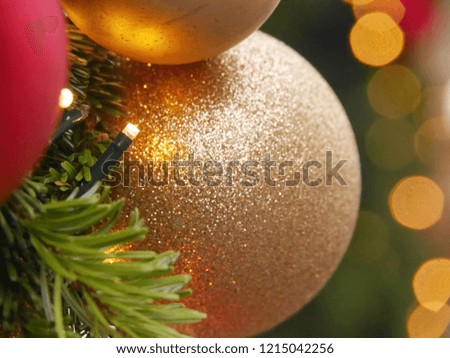 Bright Christmas decoration - colored Christmas balls with fur tree