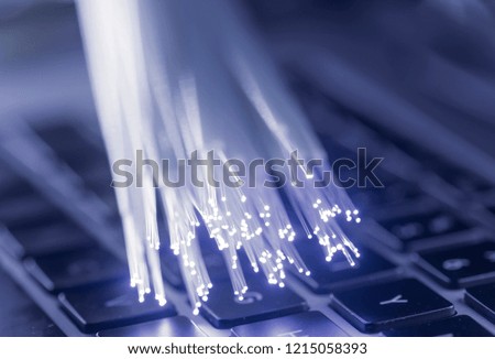Abstract Optical Fibers on keyboard