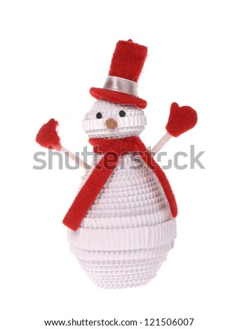 lonely snowman make of corrugated paper