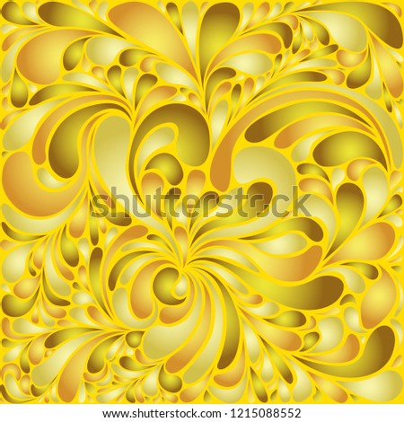 Silk texture fluid shapes, gradient color abstract branches elegant floral pattern, stylized flower organic print, vector ornate background. Royal floral twirls stylized organic tile background.