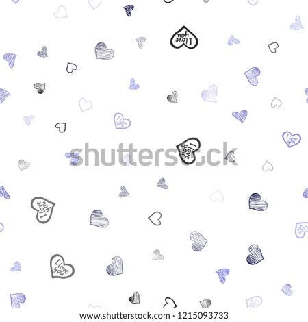 Light Pink, Blue vector seamless pattern with colorful hearts. Beautiful colored illustration with hearts in celebration style. Beautiful design for your business advert of anniversary.