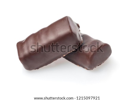 Chocolate sweets isolated on white background