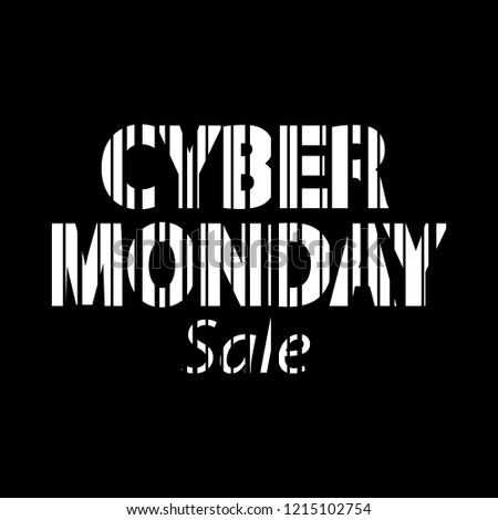 Cyber monday inscription. Bar code style