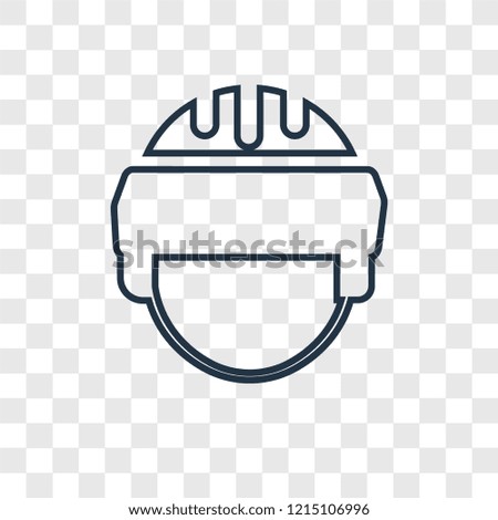 Helmet concept vector linear icon isolated on transparent background, Helmet concept transparency concept in outline style