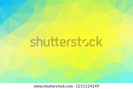 Light Blue, Yellow vector hexagon mosaic template. Geometric illustration in Origami style with gradient.  Brand new design for your business.