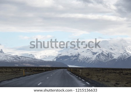 Iceland landscape  in winter Vatnajokull glacier