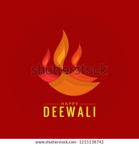 Happy Diwali Card. Vector illustration.