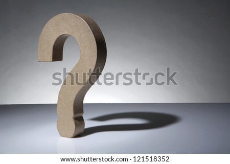 3d card board question mark symbol
