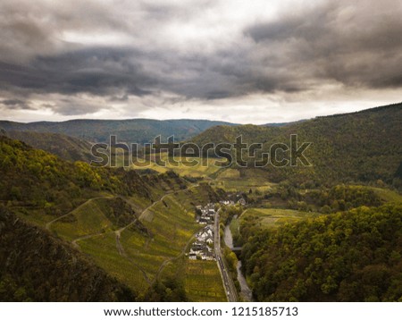 The City of Laach near Altenahr in the Eifel mountains from above / Rhineland Palatinate