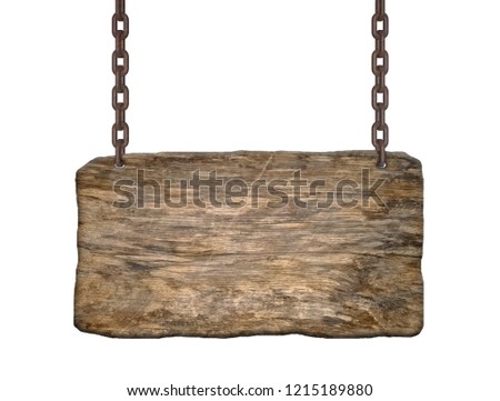 wooden sign shield wood Chain old weathered