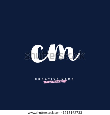 C M CM Initial logo template vector