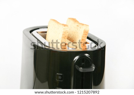Toaster and bread isolate in white background.