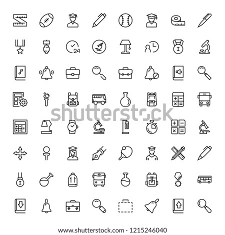 College icon set. Collection of high quality black outline logo for web site design and mobile apps. Vector illustration on a white background.