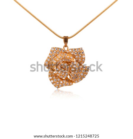 Golden pendant isolated on white background
