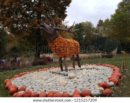 Ludwigsberg, Germany - October 27,2018 : Blooming Baroque Ludwigsburg, is proud that the pumpkin exhibition makes the city of Ludwigsburg the pumpkin capital. The World's largest pumpkin exhibition.