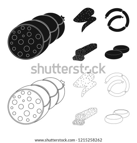 Vector design of meat and ham sign. Collection of meat and cooking vector icon for stock.