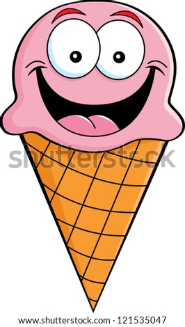 Cartoon illustration of a ice cream cone.