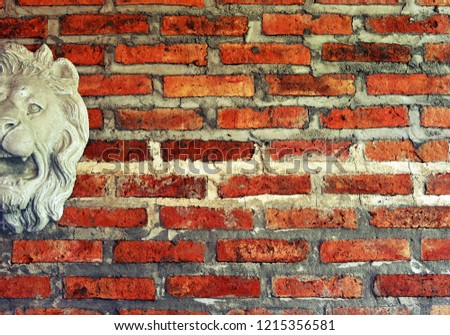 Old red brick wall texture grunge background with vignetted corners, may use to interior design