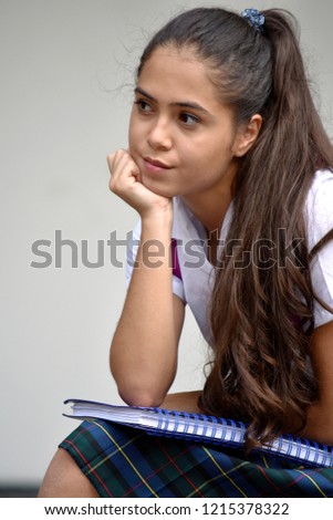 Catholic Colombian Girl Student Thinking