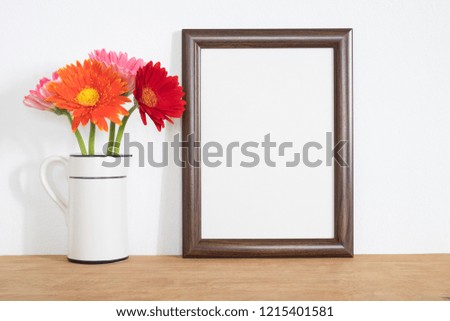 Colorful flowers with frame photo
