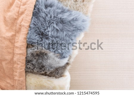 Close up of animal fur used for decoration cloth.