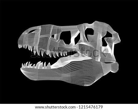 A black and white mesh T-Rex