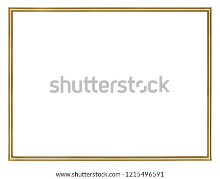 Thin gilded frame, isolated on a white background (design element)