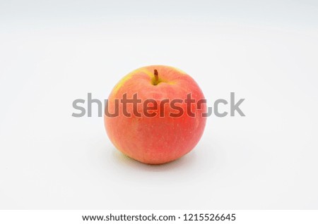Fresh Ripe Red and Yellow Apple Isolated on White Background