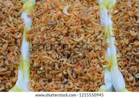 Dried shrimp, prawn, crayfish meat handmade. Pictures use for advertising, design, marketing...fresh food homemade