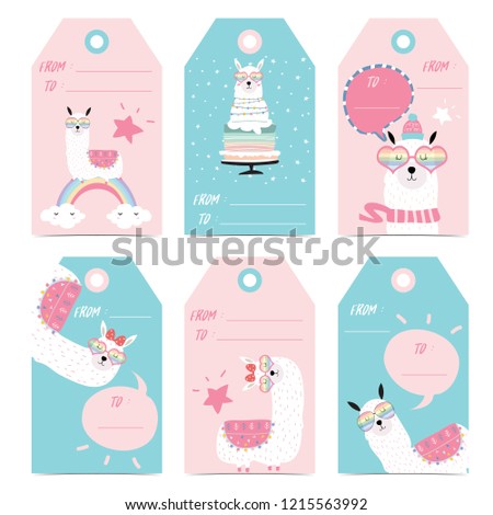 Tag and label with head,cake,star,heart glasses and bubble
