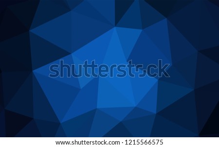 Dark BLUE vector low poly texture. Geometric illustration in Origami style with gradient.  Best triangular design for your business.