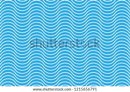 Blue Wave Lines Pattern Abstract Background. Vector